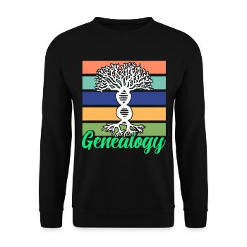 Stammbaum Genealogie Familiengeschichte Geschenk - Unisex Pullover - Schwarz - Vorne - Alina (178cm) & Michal (187cm)