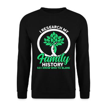 Généalogiste généalogiste Arbre généalogique Geschen - Sweat-shirt Unisexe - noir - Devant - Alina (178cm) & Michal (187cm)