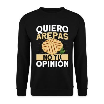 Arepas Food Lovers Colombian Arepa Gesche - Unisex Sweatshirt - black - Front - Alina (178cm) & Michal (187cm)