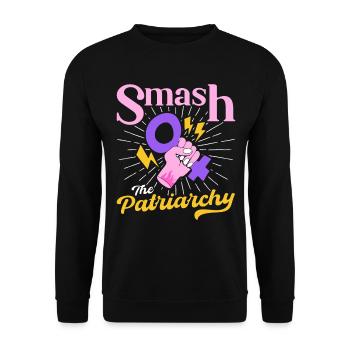 Égalité féministe des genres F - Sweat-shirt Unisexe - noir - Devant - Alina (178cm) & Michal (187cm)
