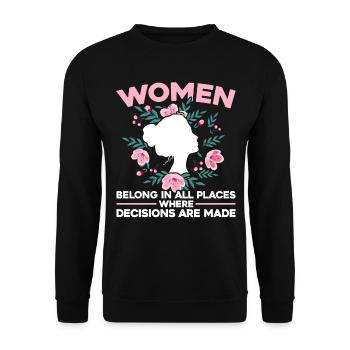 Feminismus Rechte der Frauen Feministisch Geschenk - Unisex Pullover - Schwarz - Vorne - Alina (178cm) & Michal (187cm)