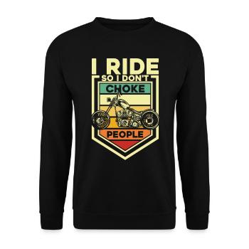 Biker Chopper Motorcycle Rider Gift - Unisex Sweatshirt - black - Front - Alina (178cm) & Michal (187cm)