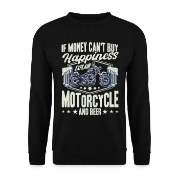 Chopper Motorcycle Motorcycle Biker Gift - Unisex Sweatshirt - black - Front - Alina (178cm) & Michal (187cm)