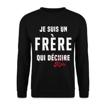 Frère râleur cadeau drôle humour rigolo - Sweat-shirt Unisexe - noir - Devant - Alina (178cm) & Michal (187cm)