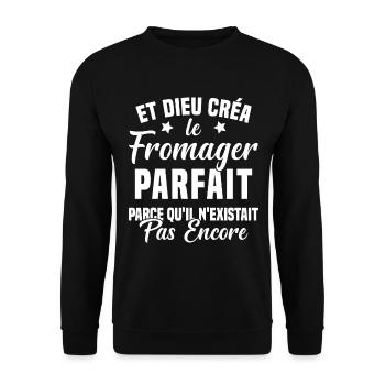 Fromager cadeau drôle fromage fromagerie - Sweat-shirt Unisexe - noir - Devant - Alina (178cm) & Michal (187cm)