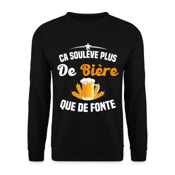 Soulève Plus De Bière Que De Fonte - Sweat-shirt Unisexe - noir - Devant - Alina (178cm) & Michal (187cm)