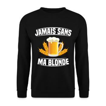 Jamais Sans Ma blonde - Sweat-shirt Unisexe - noir - Devant - Alina (178cm) & Michal (187cm)