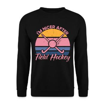 Feldhockey Feldhockey Spieler Hallen Feldhockey Ge - Unisex Pullover - Schwarz - Vorne - Alina (178cm) & Michal (187cm)
