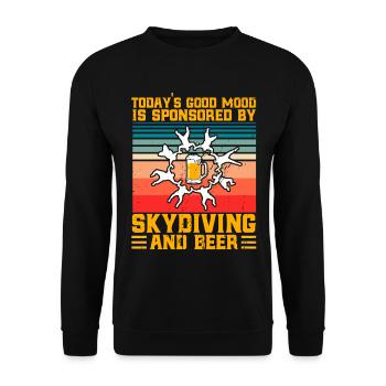 Skydive Skydiver Skydiving Gift - Unisex Sweatshirt - black - Front - Alina (178cm) & Michal (187cm)
