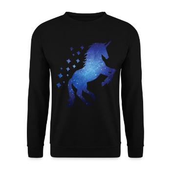Cosmic Unicorn Outer Space Unicorn Galaxy - Unisex Sweatshirt - black - Front - Alina (178cm) & Michal (187cm)