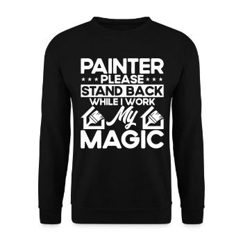 Bautenmaler Maler Farbe mischen Geschenk - Unisex Pullover - Schwarz - Vorne - Alina (178cm) & Michal (187cm)