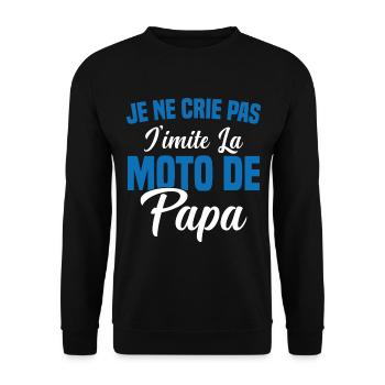 Je ne crie pas j imite la moto de papa - Sweat-shirt Unisexe - noir - Devant - Alina (178cm) & Michal (187cm)