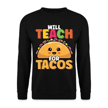 Enseignera pour les amateurs de tacos drôle mignon Cinco de - Sweat-shirt Unisexe - noir - Devant - Alina (178cm) & Michal (187cm)