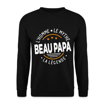 Beau-papa L'homme Le Mythe La Légende Cadeau - Sweat-shirt Unisexe - noir - Devant - Alina (178cm) & Michal (187cm)