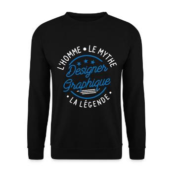 Designer Graphique L Homme Le Mythe La Légende - Sweat-shirt Unisexe - noir - Devant - Alina (178cm) & Michal (187cm)
