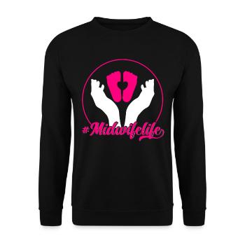 Geburtshelferin Geburtshelfer Doula Geschenk - Unisex Pullover - Schwarz - Vorne - Alina (178cm) & Michal (187cm)