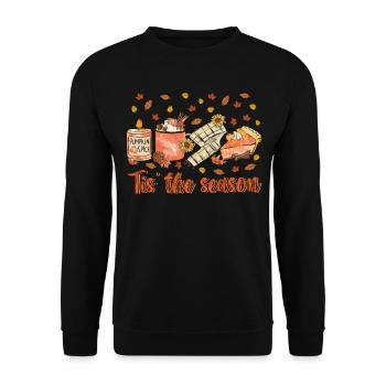 Tis The Season Cute Colorful Fall Leaves Autumn - Unisex Sweatshirt - black - Front - Alina (178cm) & Michal (187cm)