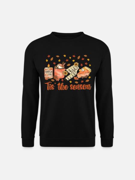 Es ist die Jahreszeit niedlich bunte Herbstblätter Herbst - Unisex Pullover - Schwarz