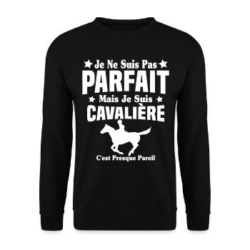 Je ne suis pas Parfait mais je suis Cavalière - Sweat-shirt Unisexe - noir - Devant - Alina (178cm) & Michal (187cm)
