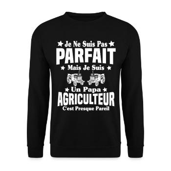 Pas Parfait Mais Je suis un Papa Agriculteur Cool - Sweat-shirt Unisexe - noir - Devant - Alina (178cm) & Michal (187cm)