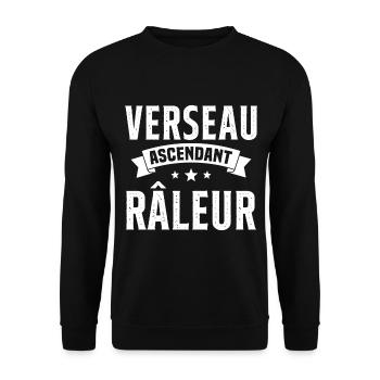 Verseau ascendant râleur cadeau humour signe - Sweat-shirt Unisexe - noir - Devant - Alina (178cm) & Michal (187cm)