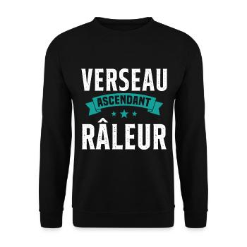 Verseau ascendant râleur cadeau humour signe - Sweat-shirt Unisexe - noir - Devant - Alina (178cm) & Michal (187cm)