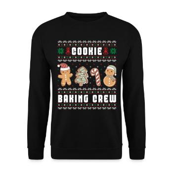 Cookie Baking Crew Lustige Lebkuchen Familie Hässlich - Unisex Pullover - Schwarz - Vorne - Alina (178cm) & Michal (187cm)