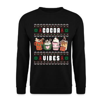 Hot Cocoa Vibes Cute Hot Chocolate Ugly Christmas - Unisex Sweatshirt - black - Front - Alina (178cm) & Michal (187cm)
