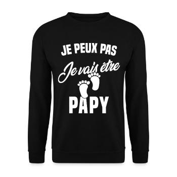 Je Peux Pas Je Vais Être Papy Cadeau Grand-père - Sweat-shirt Unisexe - noir - Devant - Alina (178cm) & Michal (187cm)