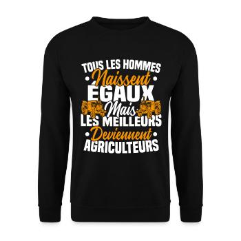 Humour Agricole Meilleur Agriculteur Homme - Sweat-shirt Unisexe - noir - Devant - Alina (178cm) & Michal (187cm)