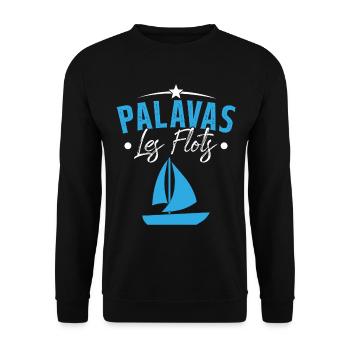 palavas les flots bateau herault cadeau - Sweat-shirt Unisexe - noir - Devant - Alina (178cm) & Michal (187cm)