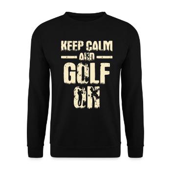 Golf spielen Golfen Golfspieler Geschenk - Unisex Pullover - Schwarz - Vorne - Alina (178cm) & Michal (187cm)