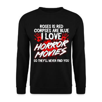 Film d’horreur Spooky Movies Slasher Movie Gift - Sweat-shirt Unisexe - noir - Devant - Alina (178cm) & Michal (187cm)