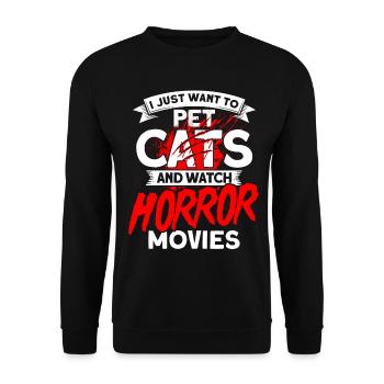 Scary Movie Horror Movie Creepy Movies Gift - Unisex Sweatshirt - black - Front - Alina (178cm) & Michal (187cm)