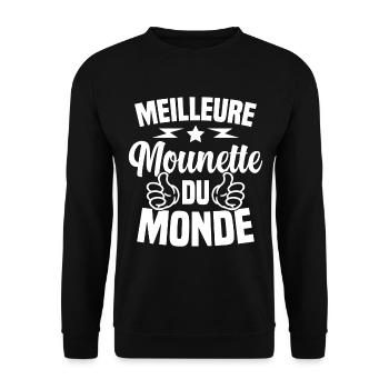 Fête des Mères Meilleure Mounette du Monde - Sweat-shirt Unisexe - noir - Devant - Alina (178cm) & Michal (187cm)