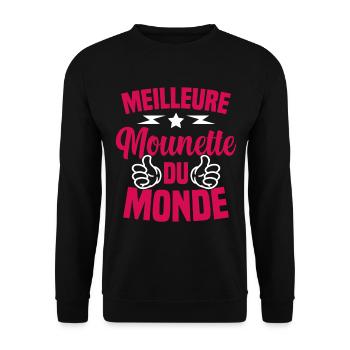 Fête des Mères Meilleure Mounette du Monde - Sweat-shirt Unisexe - noir - Devant - Alina (178cm) & Michal (187cm)