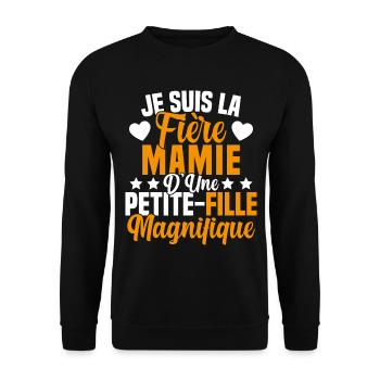 Je suis la Fière Mamie d'une Petite Fille Cool - Sweat-shirt Unisexe - noir - Devant - Alina (178cm) & Michal (187cm)