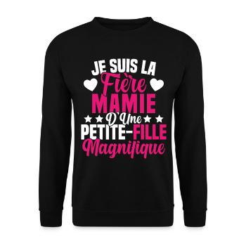 Je suis la Fière Mamie d'une Petite Fille Cool - Sweat-shirt Unisexe - noir - Devant - Alina (178cm) & Michal (187cm)