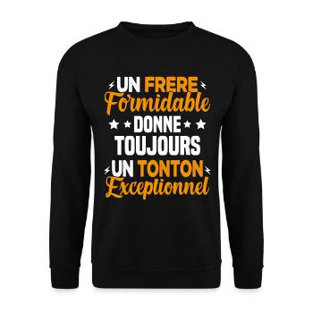 Cadeau pour Frère / Oncle - Un Tonton Exceptionnel - Sweat-shirt Unisexe - noir - Devant - Alina (178cm) & Michal (187cm)
