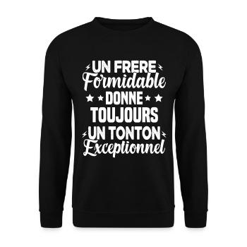 Cadeau pour Frère / Oncle - Un Tonton Exceptionnel - Sweat-shirt Unisexe - noir - Devant - Alina (178cm) & Michal (187cm)