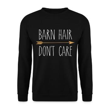 Scheunenhaare kümmern sich nicht um lustige Bauernmädchen Land - Unisex Pullover - Schwarz - Vorne - Alina (178cm) & Michal (187cm)