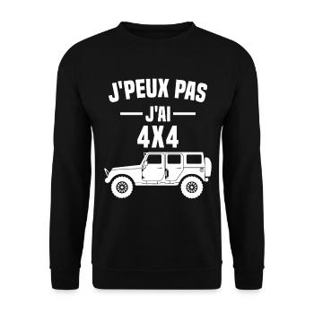Je peux pas j'ai 4X4 - Sweat-shirt Unisexe - noir - Devant - Alina (178cm) & Michal (187cm)