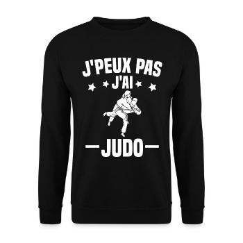 J'peux pas j'ai Judo - Sweat-shirt Unisexe - noir - Devant - Alina (178cm) & Michal (187cm)