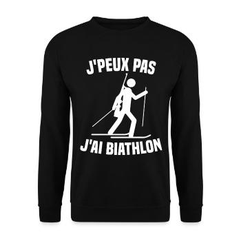 Je peux pas j'ai biathlon humour cadeau - Sweat-shirt Unisexe - noir - Devant - Alina (178cm) & Michal (187cm)