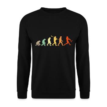 Baseball Evolution Baseball Spieler Geschenk - Unisex Pullover - Schwarz - Vorne - Alina (178cm) & Michal (187cm)