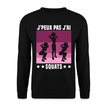 Je Peux Pas J'ai Squats Cadeau Gym - Sweat-shirt Unisexe - noir - Devant - Alina (178cm) & Michal (187cm)