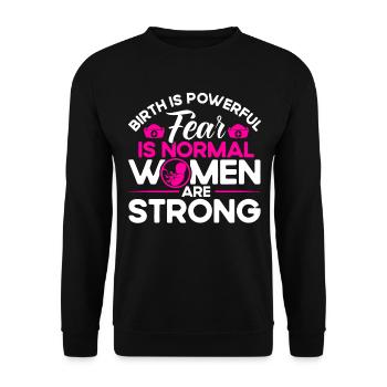 Sage-femme LD Travail Obstétricien Cadeau - Sweat-shirt Unisexe - noir - Devant - Alina (178cm) & Michal (187cm)