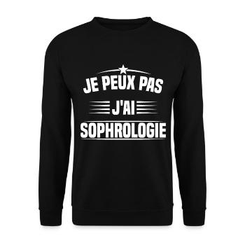 Je peux pas j'ai sophrologie humour cadeau - Sweat-shirt Unisexe - noir - Devant - Alina (178cm) & Michal (187cm)