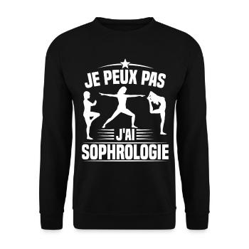 Je peux pas j'ai sophrologie humour cadeau - Sweat-shirt Unisexe - noir - Devant - Alina (178cm) & Michal (187cm)