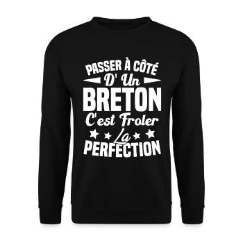 Breton Perfection - Cadeau Humour Breton - Sweat-shirt Unisexe - noir - Devant - Alina (178cm) & Michal (187cm)